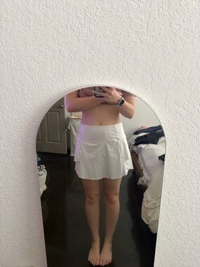Athleta White Layered Active Skirt